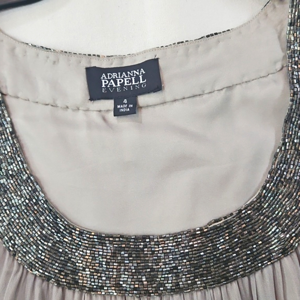NWT! Adrianna Papell Silk Sequin Embellished Mini Dress Size 4 - Picture 4 of 12